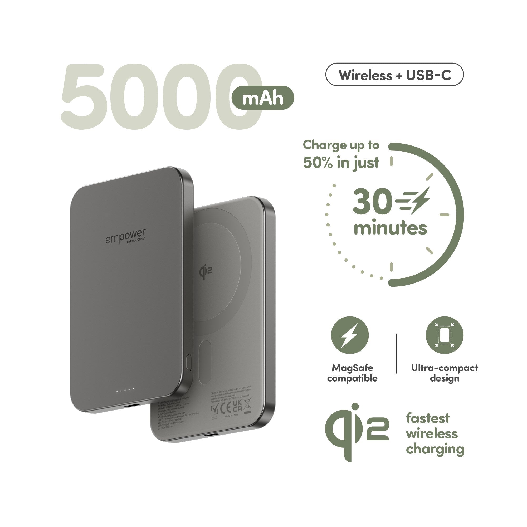 empower™ by PanzerGlass® empower™ Bank | 5000mAh | Titanium